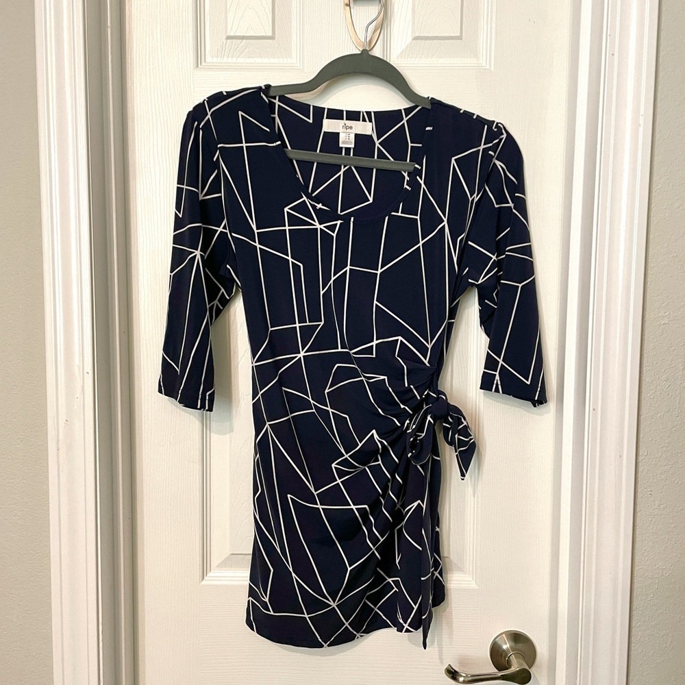 Navy Maternity Top - Picture 2 of 5